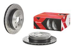 Brake Rotor, Brembo, Vented, Cross-Drilled Surface, 12.44 in. Diameter, Iron, UV-Coated, Subaru, Each