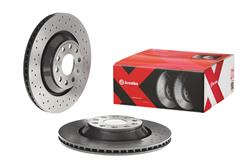 Brake Rotor, Brembo, Vented, Cross-Drilled Surface, 12.21 in. Diameter, Iron, UV-Coated, Audi, Each