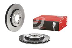 Brake Rotor, Brembo, Vented, Solid Surface, 10.08 in. Diameter, Iron, UV-Coated, Audi, Each