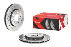 Brake Rotor, Brembo, Vented, Cross-Drilled Surface, 10.08 in. Diameter, Iron, UV-Coated, Audi, Each