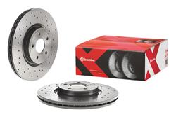 Brake Rotor, Brembo, Vented, Cross-Drilled Surface, 12.6 in. Diameter, Iron, UV-Coated, Volvo, Each