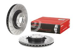 Brake Rotor, Brembo, Vented, Cross-Drilled Surface, 13.78 in. Diameter, Iron, UV-Coated, Mercedes-Benz, Each