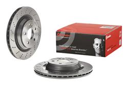 Brake Rotor, Brembo, Vented, Cross-Drilled Surface, 12.6 in. Diameter, Iron, UV-Coated, Mercedes-Benz, Each