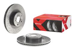Brake Rotor, Brembo, Vented, Cross-Drilled Surface, 11.54 in. Diameter, Iron, UV-Coated, Scion, Each