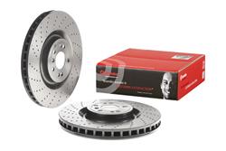 Brake Rotor, Brembo, Vented, Cross-Drilled Surface, 14.76 in. Diameter, Iron, UV-Coated, Mercedes-Benz, Each