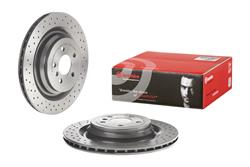 Brake Rotor, Brembo, Vented, Cross-Drilled Surface, 13.58 in. Diameter, Iron, UV-Coated, Mercedes-Benz, Each