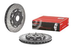 Brake Rotor, Brembo, Vented, Cross-Drilled Surface, 12.01 in. Diameter, Iron, UV-Coated, Fiat, Each