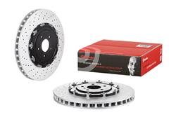 Brake Rotor, Brembo, Vented, Cross-Drilled Surface, 15.35 in. Diameter, Iron, UV-Coated, for Nissan, Each