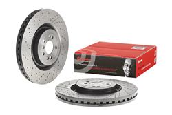 Brake Rotor, Brembo, Vented, Cross-Drilled and Slotted Surface, 15.35 in. Diameter, Iron, UV-Coated, Mercedes-Benz, Each