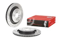 Brake Rotor, Brembo, Vented, Cross-Drilled and Slotted Surface, 14.17 in. Diameter, Iron, UV-Coated, Mercedes-Benz, Each