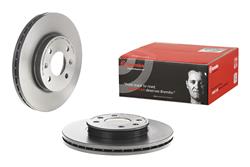 Brake Rotor, Brembo, Vented, Solid Surface, 10.08 in. Diameter, Iron, UV-Coated, for Kia, Each