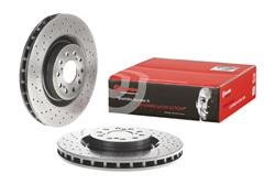 Brake Rotor, Brembo, Vented, Cross-Drilled Surface, 13.78 in. Diameter, Iron, UV-Coated, For use on Honda®, Each