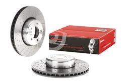 Brake Rotor, Brembo, Vented, Cross-Drilled and Slotted Surface, 13.39 in. Diameter, Iron, UV-Coated, BMW, Each