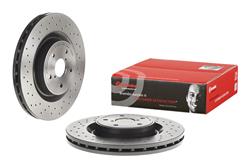 Brake Rotor, Brembo, Vented, Cross-Drilled Surface, 13.39 in. Diameter, Iron, UV-Coated, Subaru, Each