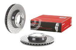 Brake Rotor, Brembo, Vented, Cross-Drilled Surface, 12.99 in. Diameter, Iron, UV-Coated, Porsche, Each