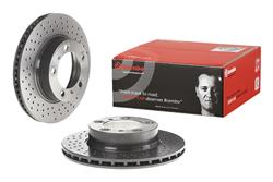 Brake Rotor, Brembo, Vented, Cross-Drilled Surface, 11.73 in. Diameter, Iron, UV-Coated, Porsche, Each