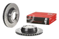 Brake Rotor, Brembo, Vented, Cross-Drilled Surface, 12.68 in. Diameter, Iron, UV-Coated, Porsche, Each
