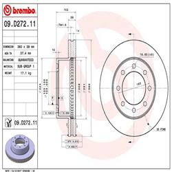 Brake Rotor, Brembo, Vented, Solid Surface, 14.17 in. Diameter, Iron, UV-Coated, Dodge, Each