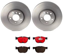 Brake Rotor and Pad Combos, Front, Solid Surface Rotors, UV-coated, Ceramic Pads, BMW, Kit