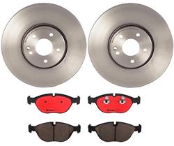 Brake Rotor and Pad Combos, Front, Solid Surface Rotors, UV-coated, Ceramic Pads, Chrysler, Mercedes-Benz, Kit