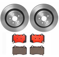 Brake Rotor and Pad Combos, Rear, Solid Surface Rotors, UV-coated, Ceramic Pads, Cadillac, Chevrolet, Kit