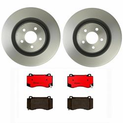 Brake Rotor and Pad Combos, Front, Solid Surface Rotors, UV-coated, Ceramic Pads, Models with Brembo 4-piston Calipers, Chrysler, Dodge, Kit