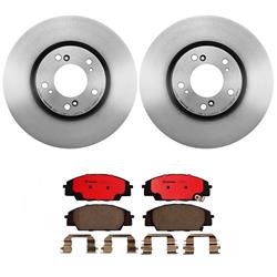 Brake Rotor and Pad Combos, Front, Solid Surface Rotors, UV-coated, Ceramic Pads, for use on Honda®, Kit