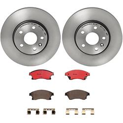 Brake Rotor and Pad Combos, Front, Solid Surface Rotors, UV-coated, Ceramic Pads, Chevrolet, Kit