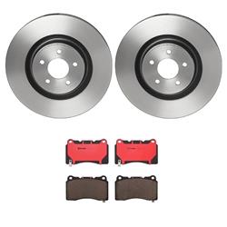 Brake Rotor and Pad Combos, Front, Solid Surface Rotors, UV-coated, Ceramic Pads, Ford, Kit