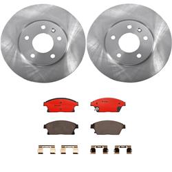 Brake Rotor and Pad Combos, Front, Solid Surface Rotors, UV-coated, Ceramic Pads, Models without Brembo Performance Brake Package, Cadillac, Kit