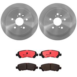 Brake Rotor and Pad Combos, Rear, Solid Surface Rotors, UV-coated, Ceramic Pads, Toyota, Kit