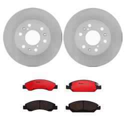 Brake Rotor and Pad Combos, Front, Solid Surface Rotors, UV-coated, Ceramic Pads, Cadillac, Chevrolet, GMC, Kit