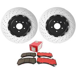 Brake Rotor and Pad Combos, Front, Cross-drilled Surface Rotors, UV-coated, Ceramic Pads, for Nissan, Kit