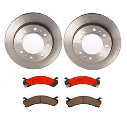Brake Rotor and Pad Combos, Front, Solid Surface Rotors, UV-coated, Ceramic Pads, Cadillac, Chevrolet, GMC, Hummer, Kit