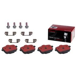 Brake Pads, Brembo, NAO Ceramic, Integrally Molded, Shims, with Hardware, BMW, Set