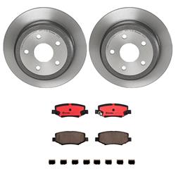 Brake Rotor and Pad Combos, Rear, Solid Surface Rotors, UV-coated, Ceramic Pads, Jeep, Kit