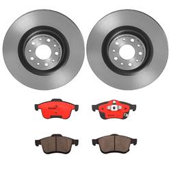 Brake Rotor and Pad Combos, Front, Solid Surface Rotors, UV-coated, Ceramic Pads, Fiat, Kit