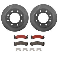 Brake Rotor and Pad Combos, Front, Solid Surface Rotors, UV-coated, Ceramic Pads, Chevrolet, GMC, Kit