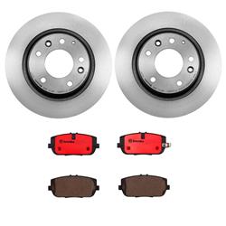 Brake Rotor and Pad Combos, Rear, Solid Surface Rotors, UV-coated, Ceramic Pads, Mazda, Kit