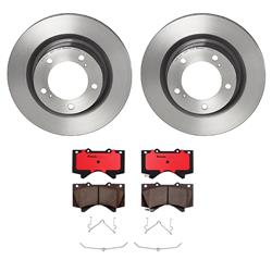 Brake Rotor and Pad Combos, Front, Solid Surface Rotors, UV-coated, Ceramic Pads, Toyota, Kit