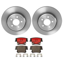 Brake Rotor and Pad Combos, Rear, Solid Surface Rotors, UV-coated, Ceramic Pads, Chrysler, Dodge, Kit