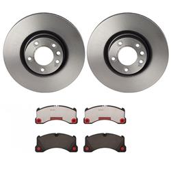 Brake Rotor and Pad Combos, Front, Solid Surface Rotors, UV-coated, Ceramic Pads, Porsche, Kit