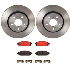 Brake Rotor and Pad Combos, Front, Solid Surface Rotors, UV-coated, Ceramic Pads, Jeep, Kit
