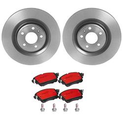 Brake Rotor and Pad Combos, Rear, Solid Surface Rotors, UV-coated, Ceramic Pads, Audi, Kit