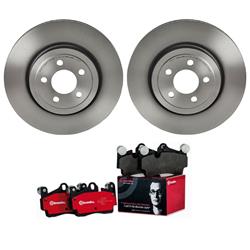 Brake Rotor and Pad Combos, Front, Solid Surface Rotors, UV-coated, Ceramic Pads, Dodge, Kit