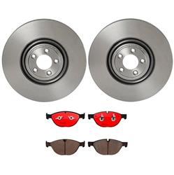 Brake Rotor and Pad Combos, Front, Solid Surface Rotors, UV-coated, Ceramic Pads, Jaguar, Kit