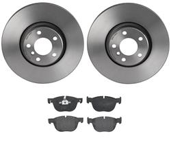 Brake Rotors/Pads, Solid, Iron, UV-Coated, Front, BMW, Kit