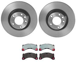 Brake Rotors/Pads, Solid, Iron, UV-Coated, Front, Porsche, Kit