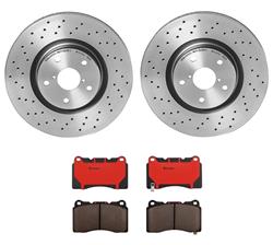 Brake Rotors/Pads, Drilled/Slotted, Iron, UV-Coated, Front, Subaru, Kit
