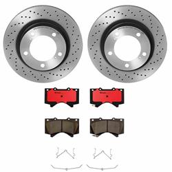 Brake Rotors/Pads, Drilled/Slotted, Iron, UV-Coated, Front, Lexus, Toyota, Kit
